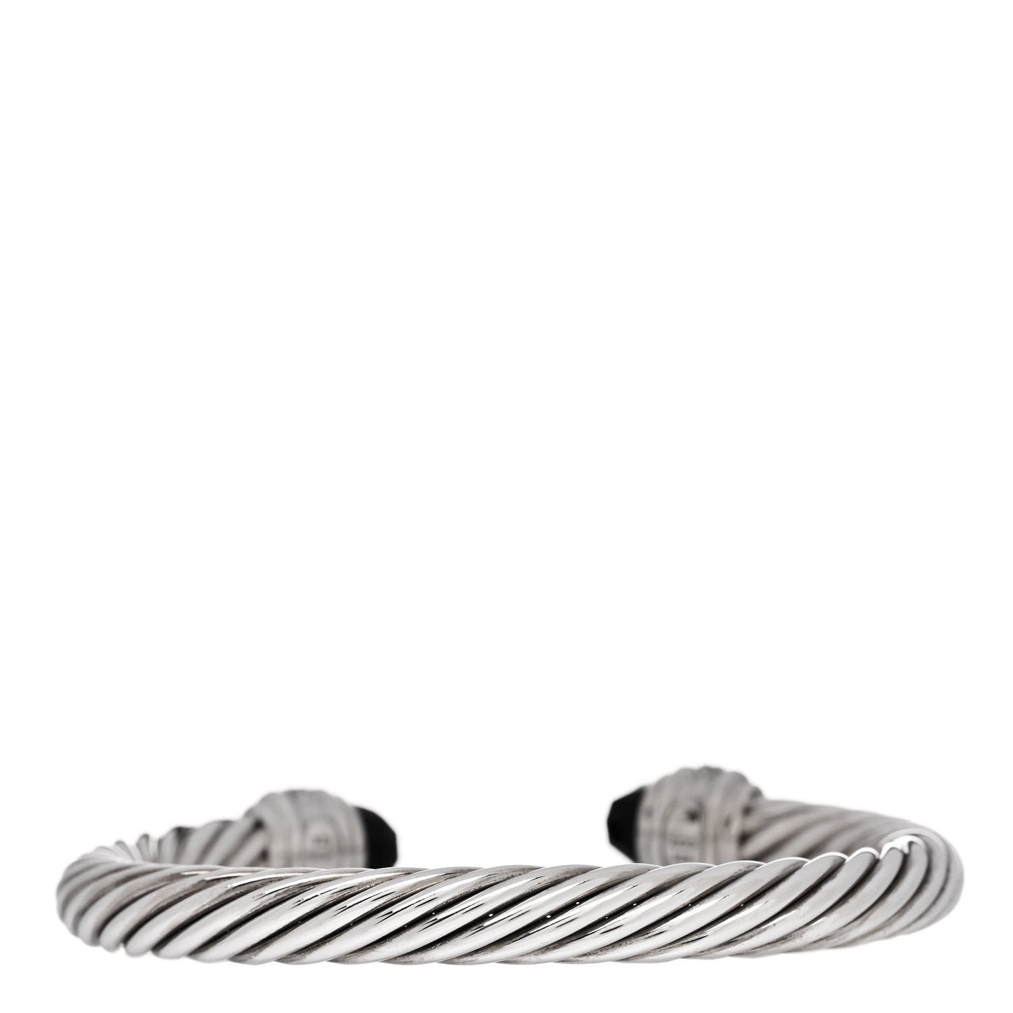 Sterling Silver Diamond Black Onyx 7mm Cable Classics Bracelet