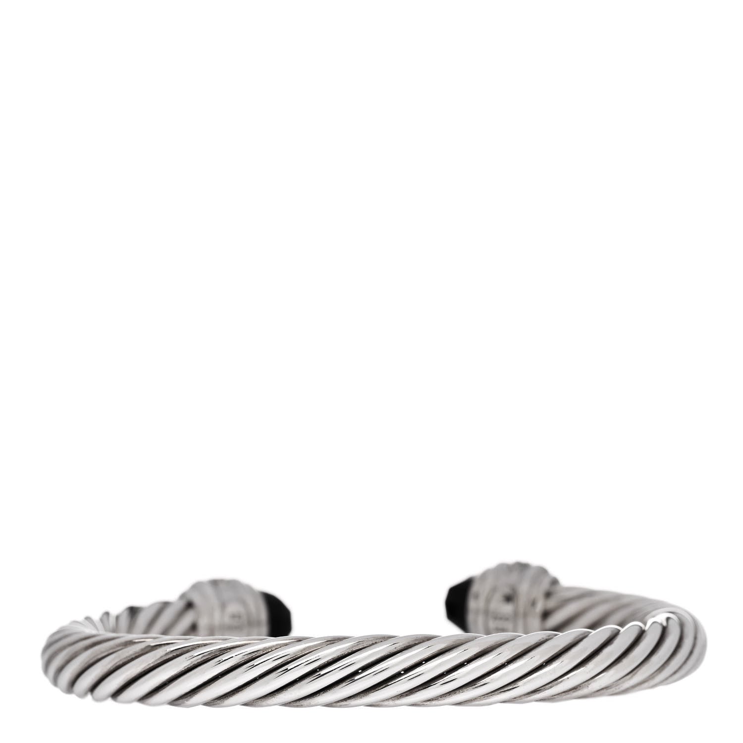 David Yurman Sterling Silver Diamond Black Onyx 7mm Cable Classics Bracelet 2 of 3