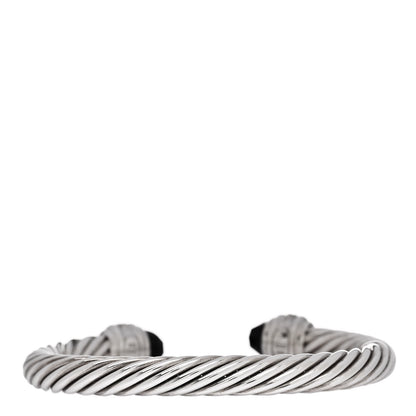 David Yurman Sterling Silver Diamond Black Onyx 7mm Cable Classics Bracelet 2 of 3