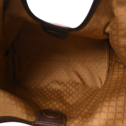 Gucci Varnished Monogram Web Small Giglio Tote Sand Dark Brown 6 of 11