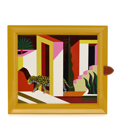Hermes Lacquered Wood Taurillon Clemence Atrium Jaguar Dans Un Jardin Mexicain Tray 1 of 7