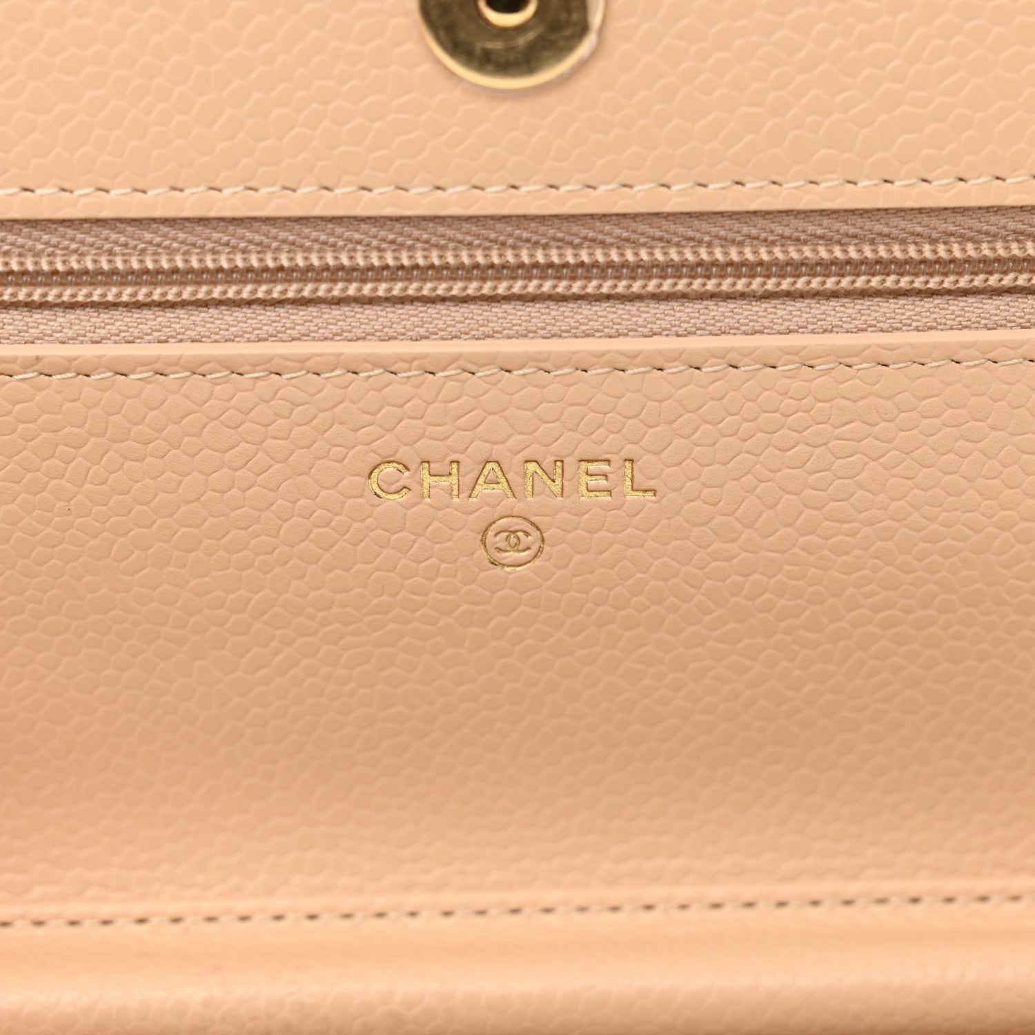 Chanel Caviar Quilted Wallet on Chain WOC Beige 6 of 12