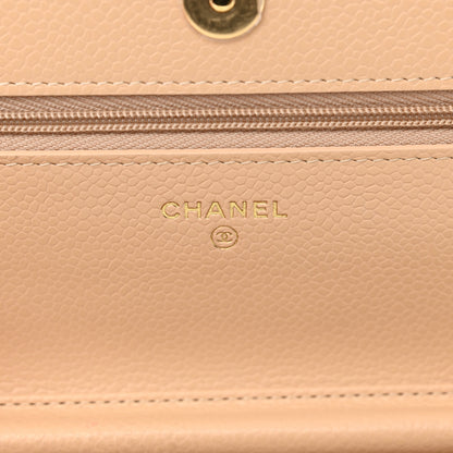 Chanel Caviar Quilted Wallet on Chain WOC Beige 6 of 12