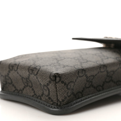 Gucci GG Supreme Monogram Textured Dollar Calfskin Phone Crossbody Bag Grey Black Graphite Grey 8 of 9