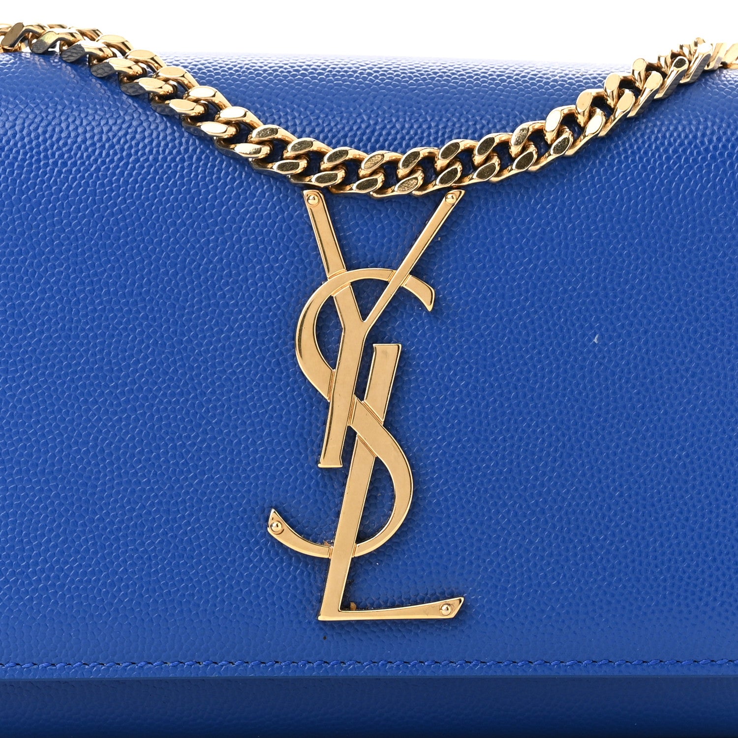 Saint Laurent Grain De Poudre Small Classic Monogram Kate Satchel Royal Blue 8 of 12