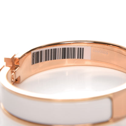 Hermes Enamel Narrow Clic Clac H Bracelet GM White 5 of 7