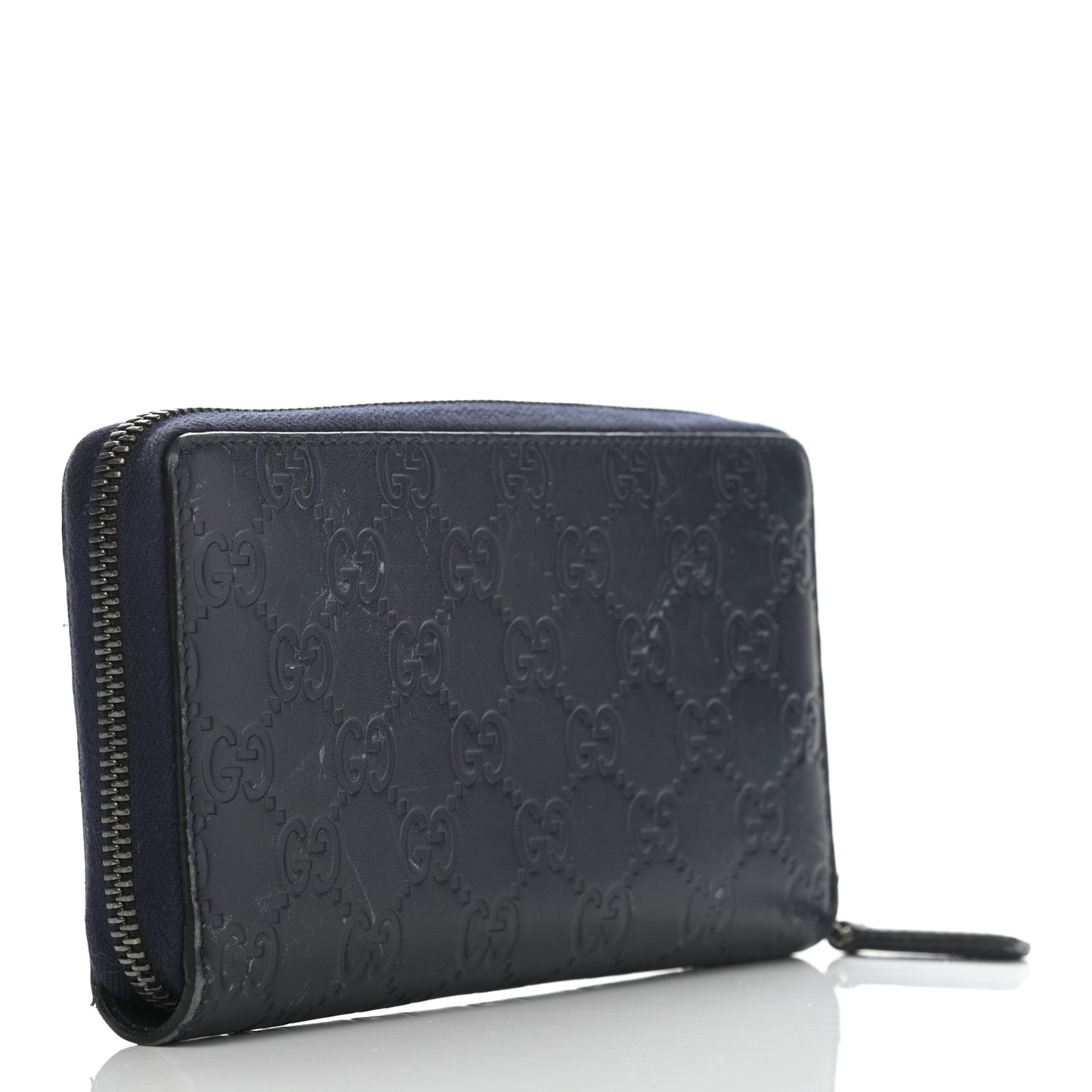 Guccissima Zip Around Wallet Blue