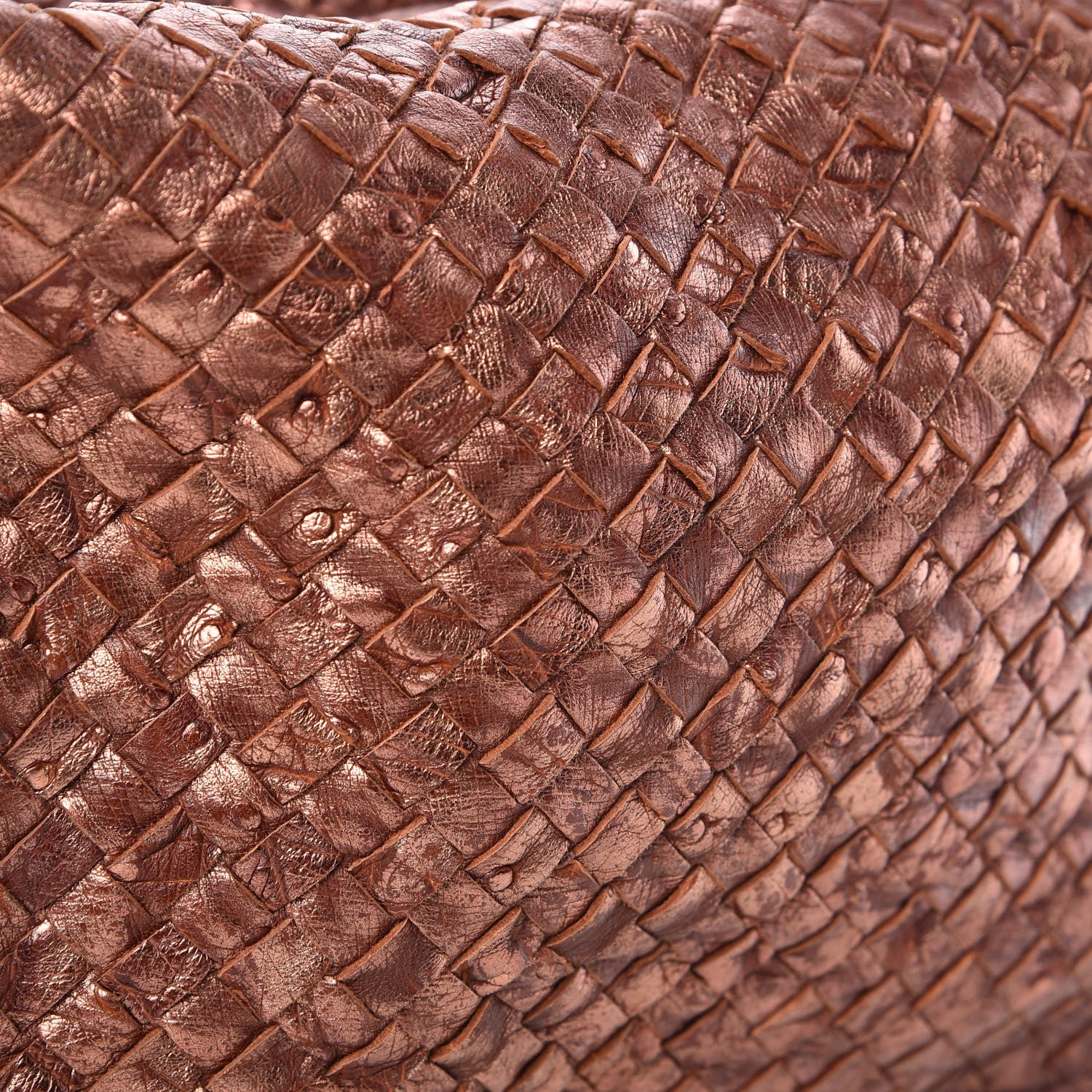 Bottega Veneta Metallic Ostrich Intrecciato Hobo Copper 12 of 15