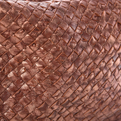 Bottega Veneta Metallic Ostrich Intrecciato Hobo Copper 12 of 15