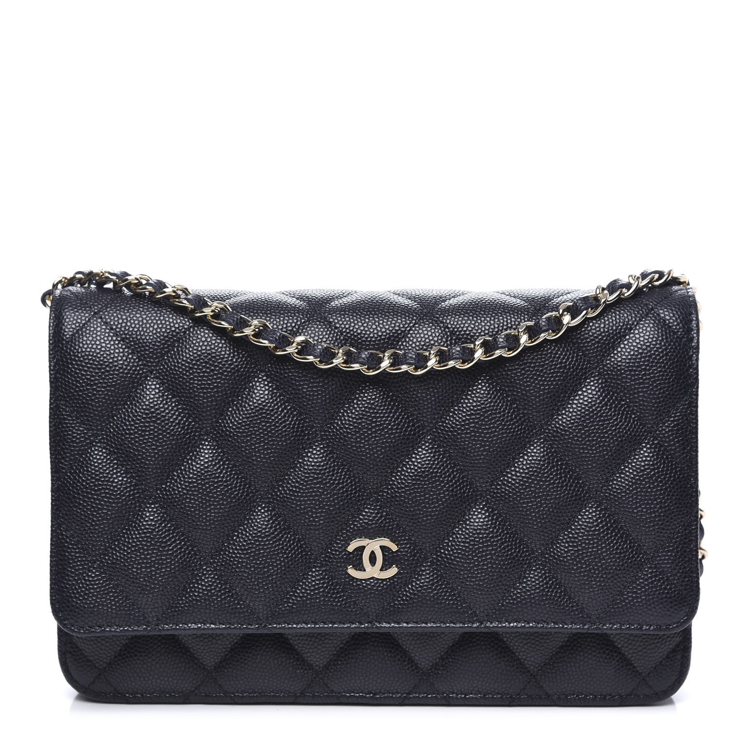 Chanel Caviar Quilted Wallet On Chain WOC Navy Blue 1 of 11