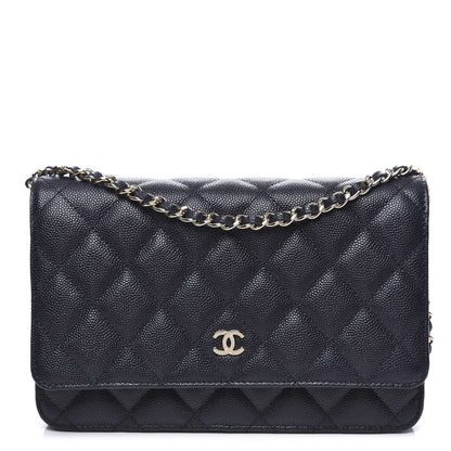 Chanel Caviar Quilted Wallet On Chain WOC Navy Blue 1 of 11