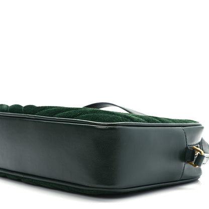 Saint Laurent Suede Calfskin Monogram Lou Camera Bag Vert Fonce 9 of 9