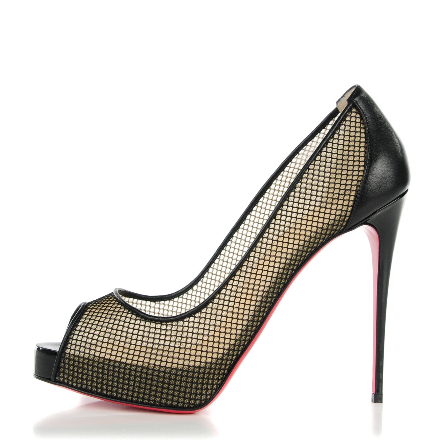 Christian Louboutin Mesh Patent Very Rete 120 Pumps 39 Black 1 of 8