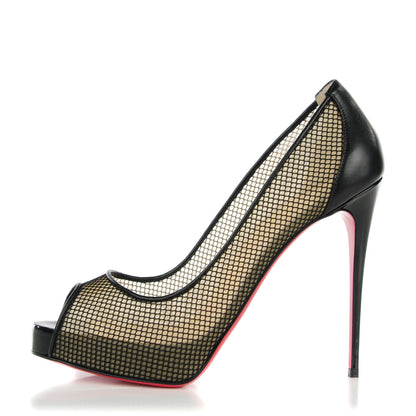 Christian Louboutin Mesh Patent Very Rete 120 Pumps 39 Black 1 of 8