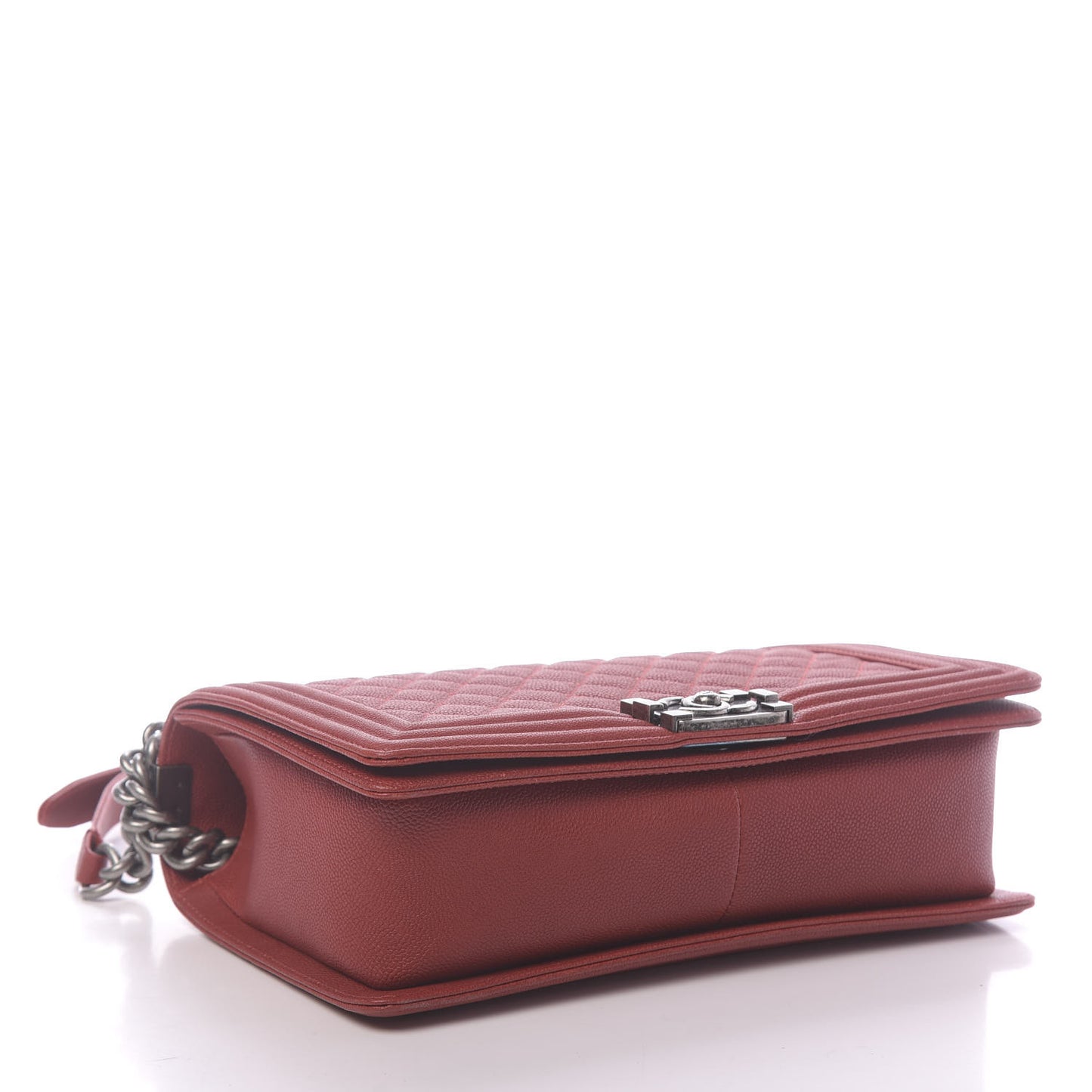 Caviar Quilted New Medium Boy Flap Dark Red