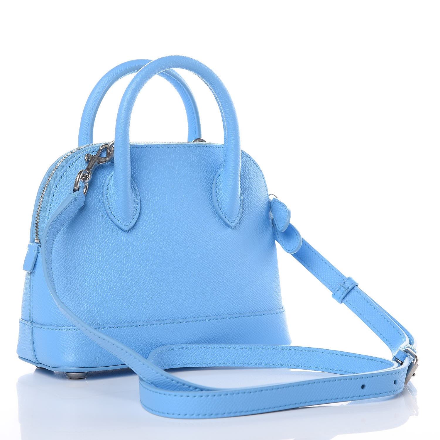 Balenciaga Signature Grained Calfskin Logo XXS Ville Top Handle Bag Baby Blue Black 3 of 8