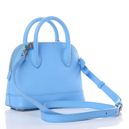 Balenciaga Signature Grained Calfskin Logo XXS Ville Top Handle Bag Baby Blue Black 3 of 8