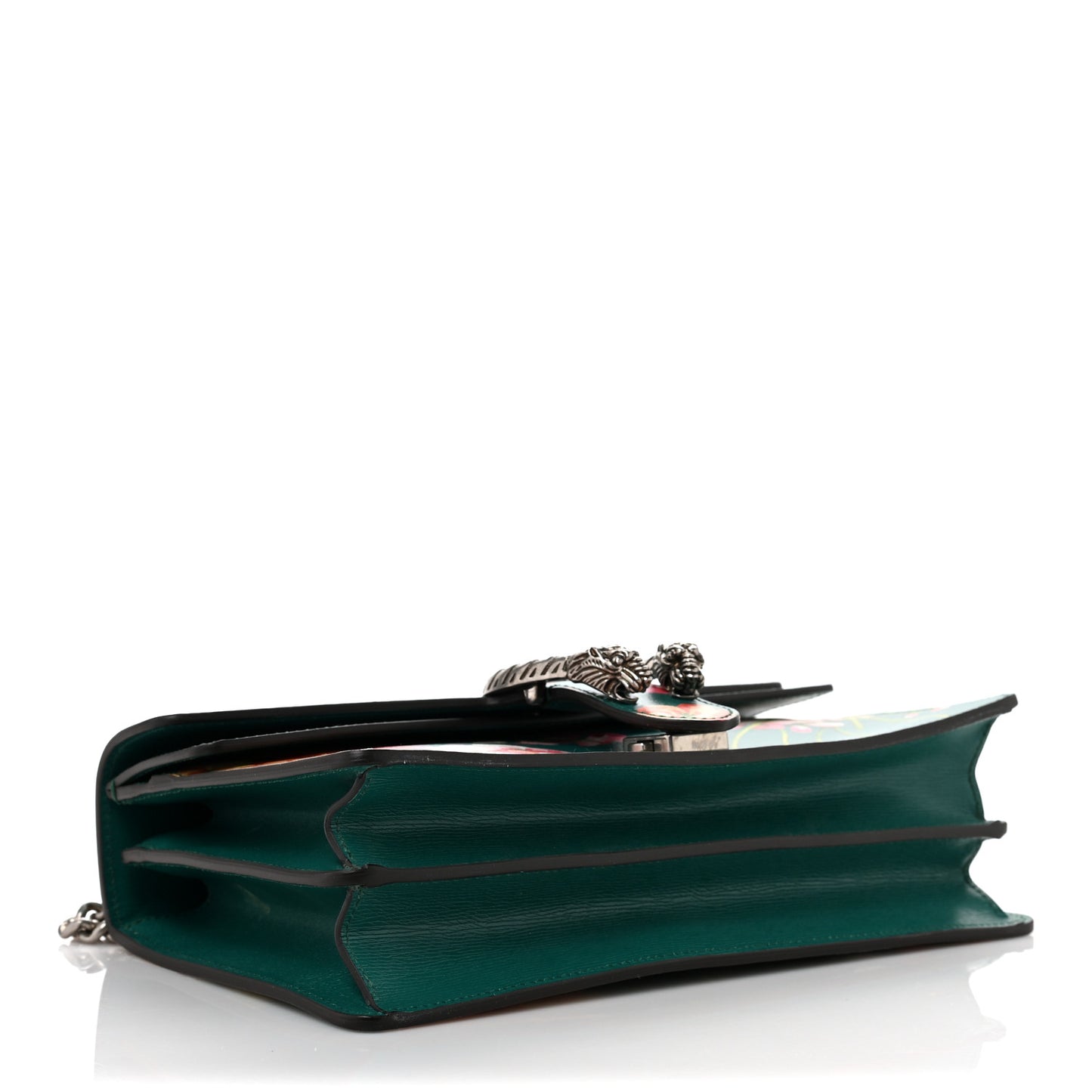 Calfskin Blooms Print Small Dionysus Shoulder Bag Bright Emerald Multicolor