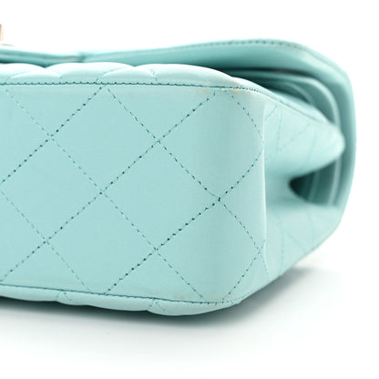 Chanel Lambskin Quilted Small Double Flap Light Blue 10 of 15