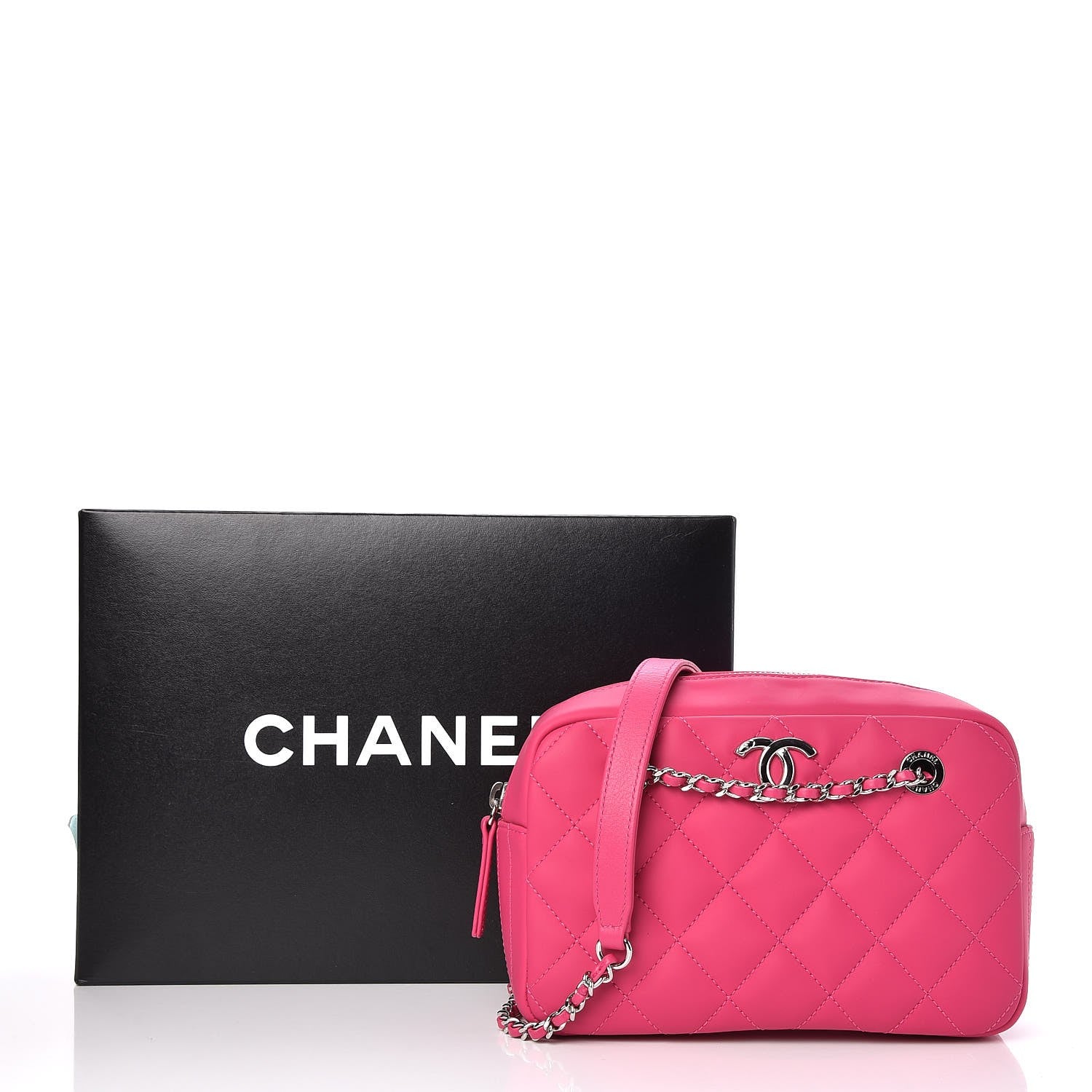 Chanel Rubber Quilted Lambskin Coco Rain Camera Bag Pink 10 of 10