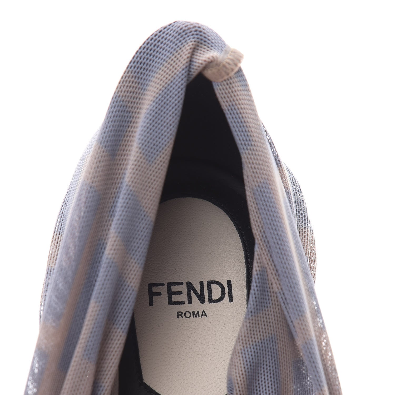 Fendi Technical Mesh FF Colibri High Heel Knee High Boots 38 Black Tobacco 6 of 8