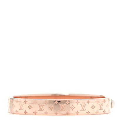 Louis Vuitton Brass Monogram Nanogram Cuff M Pink Gold 4 of 8