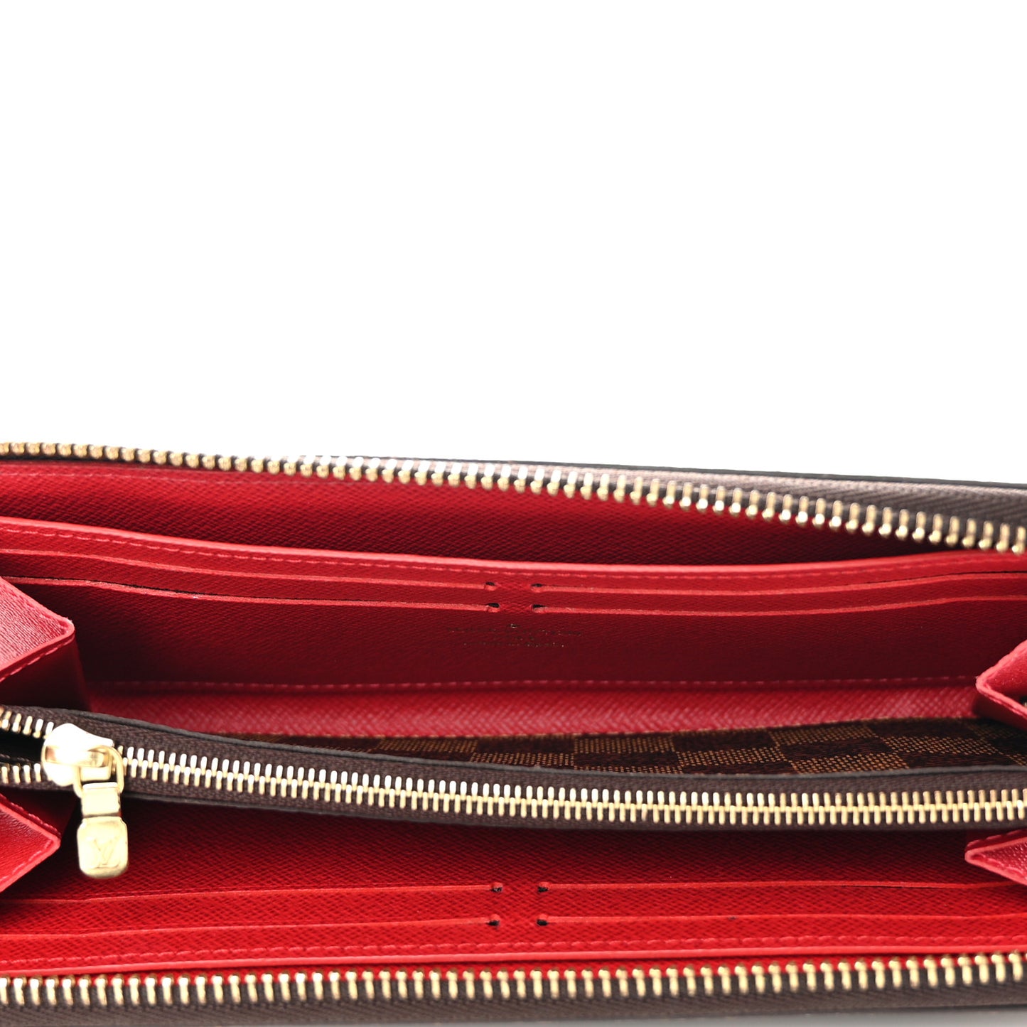 Damier Ebene Clemence Wallet Cherry