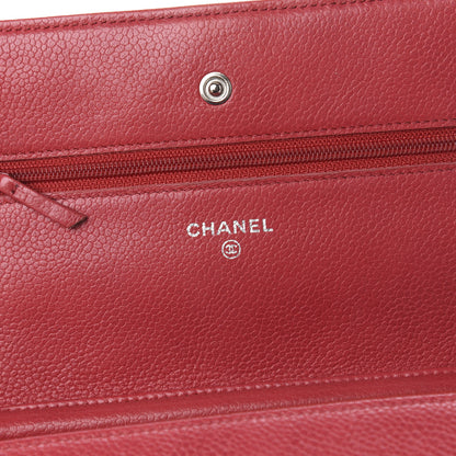 Chanel Caviar Quilted Wallet on Chain WOC Red 5 of 13