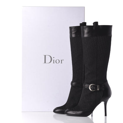 Christian Dior Monogram Buckle Tall Boots 39 Black 11 of 11