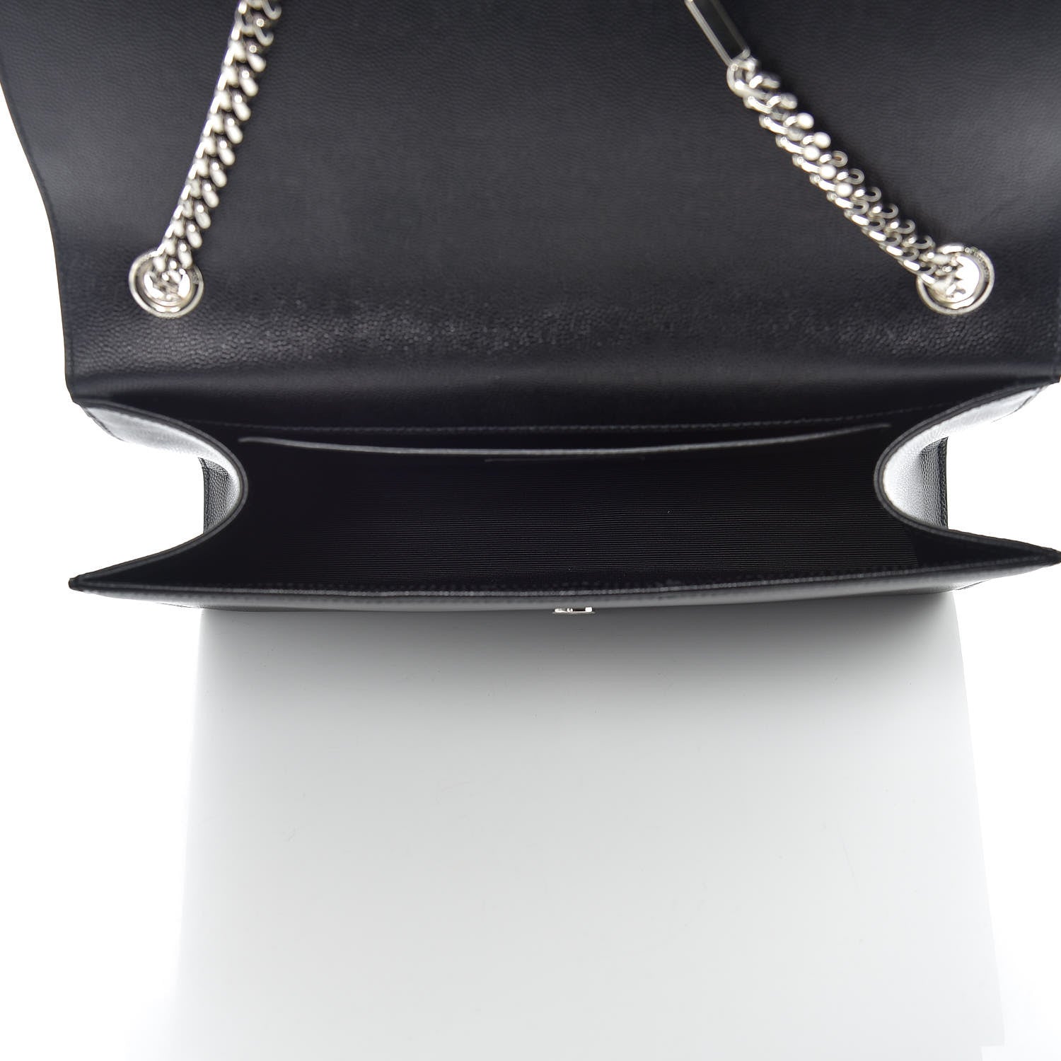 Saint Laurent Grain De Poudre Large Classic Monogram Kate Satchel Black 7 of 8