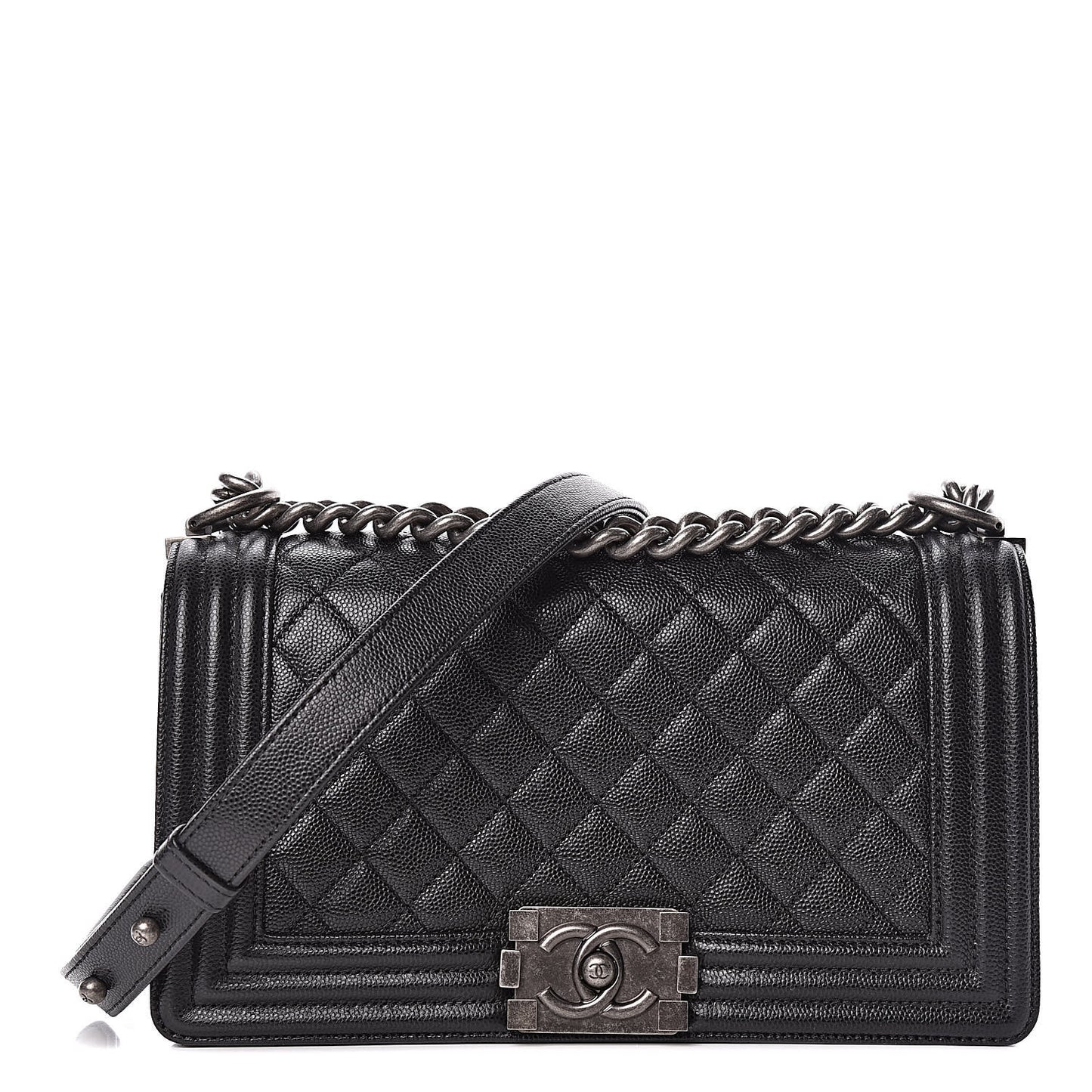 Caviar Quilted Medium Boy Flap Black