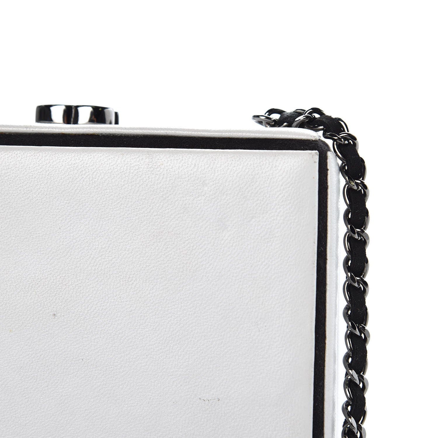 Chanel Lambskin Minaudiere Essential Frame Clutch White 11 of 14