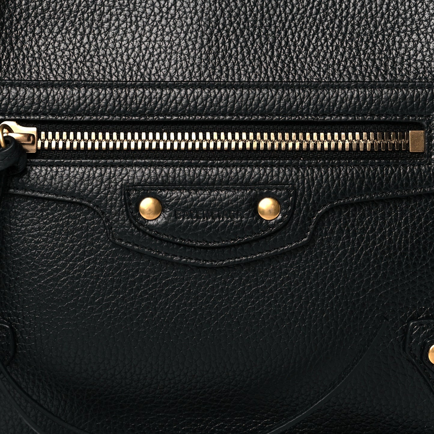 Grained Calfskin Neo Classic Gold Hardware Multipouch Black