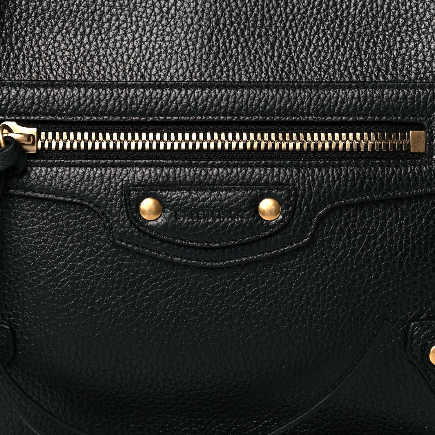 Balenciaga Grained Calfskin Neo Classic Gold Hardware Multipouch Black 8 of 10