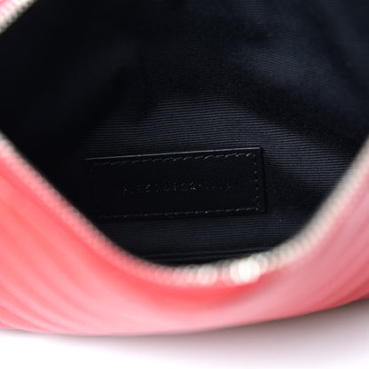 Saint Laurent Grain De Poudre Chevron Monogram Bill Pouch Red 7 of 8