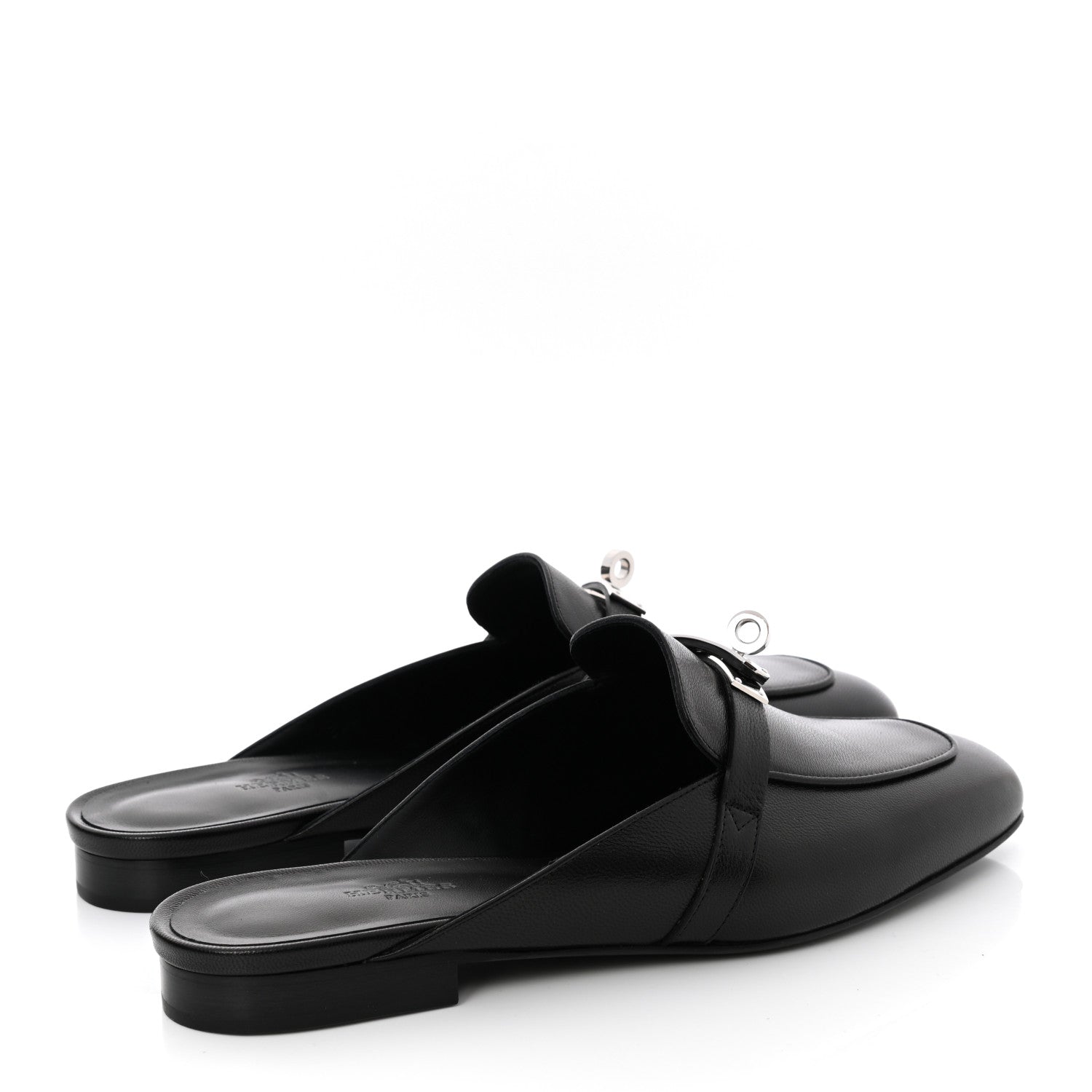 Hermes Goatskin Oz Mules 39 Black 4 of 9