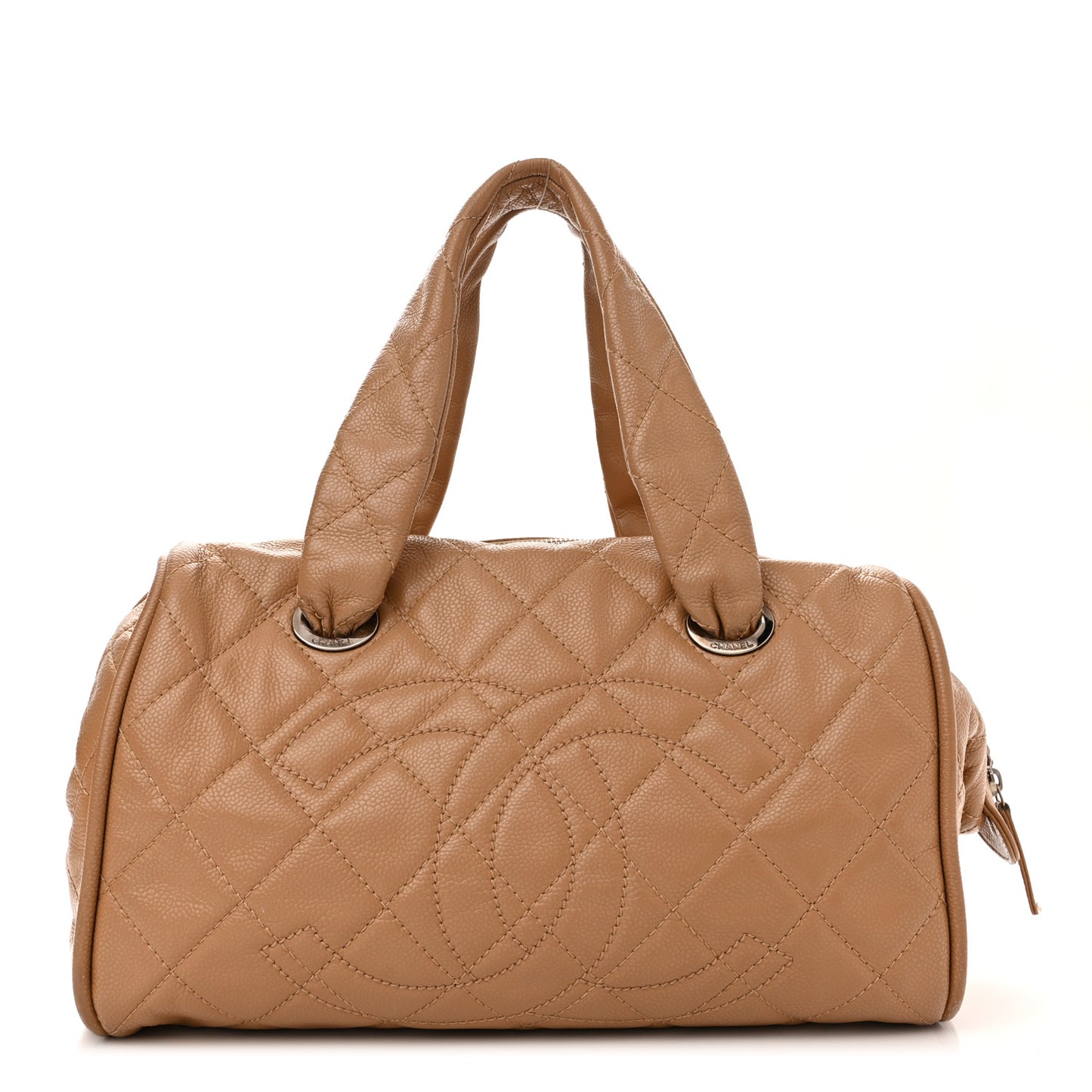 Caviar Quilted CC Timeless Bowler Dark Beige