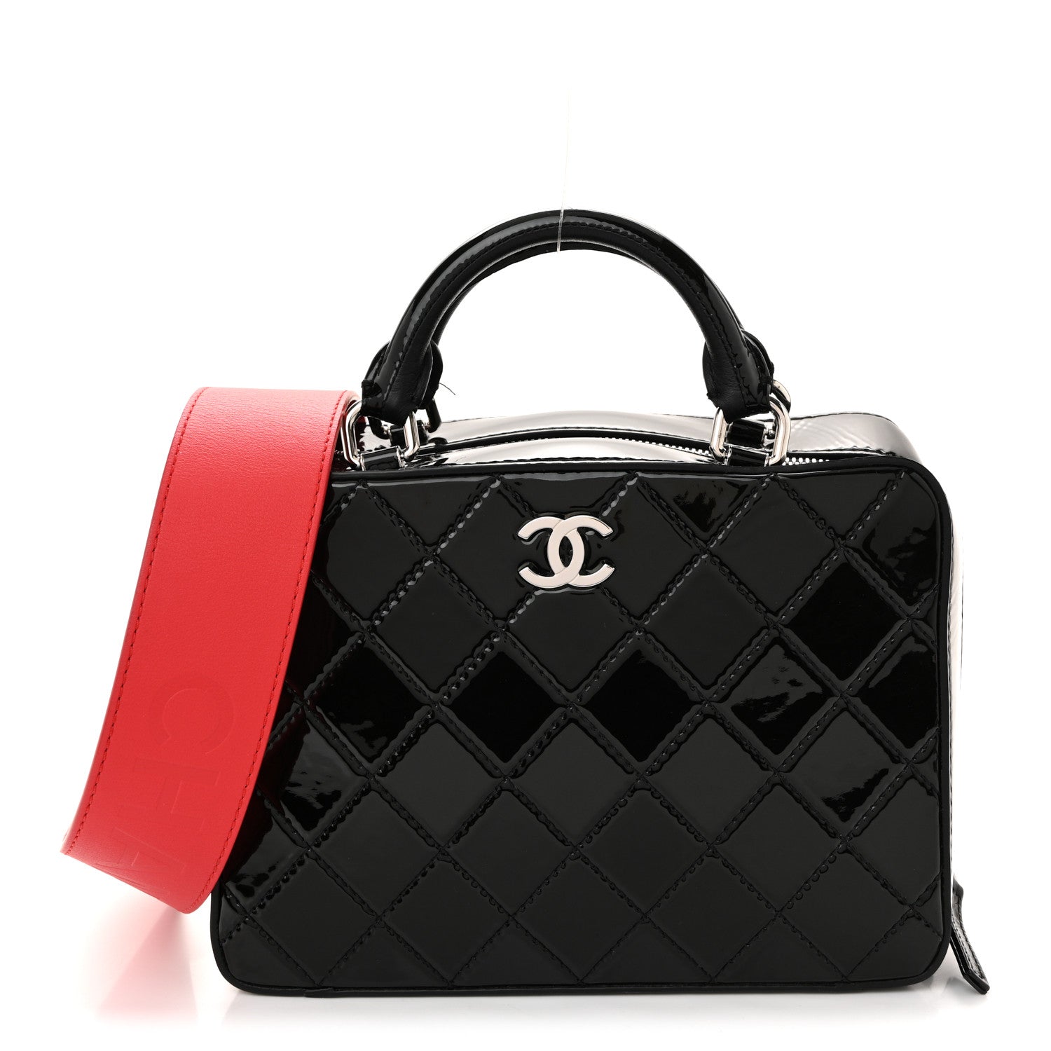 Chanel Patent Quilted Travel Kit Vanity Case Black 1 of 12