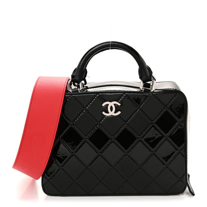 Chanel Patent Quilted Travel Kit Vanity Case Black 1 of 12