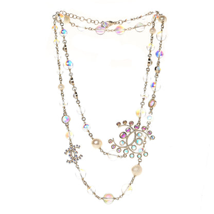 Chanel Iridescent Crystal Pearl CC Long Necklace Gold 3 of 4