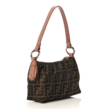 Fendi Zucca Cuoio Lucido Hobo Tobacco Bois de Rose 2 of 9
