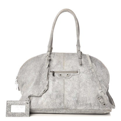 Balenciaga Agneau Classic Silver Hardware Papier Large Bowling Bag Grey 1 of 9
