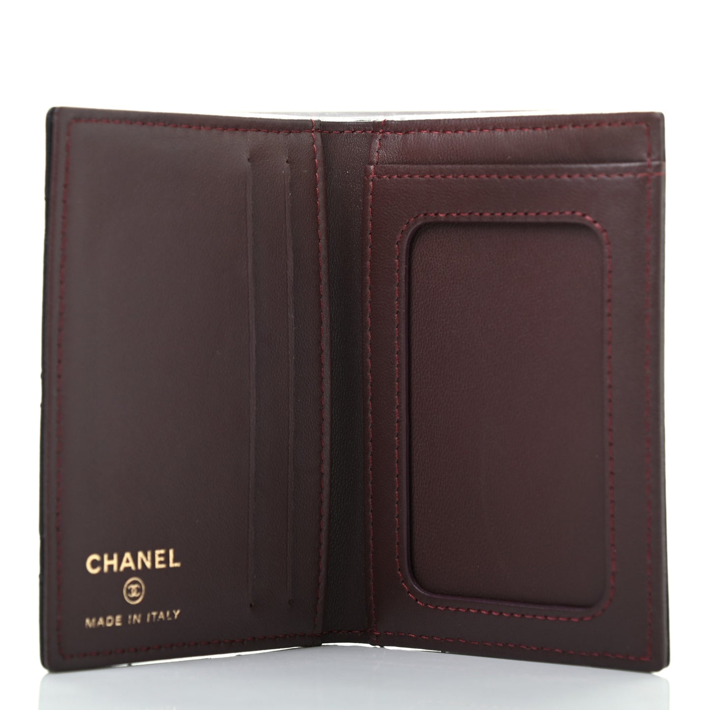 Lambskin Quilted Card Holder Wallet Black