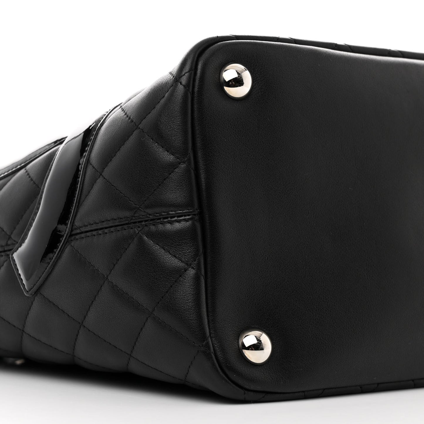 Calfskin Quilted Large Cambon Tote Black