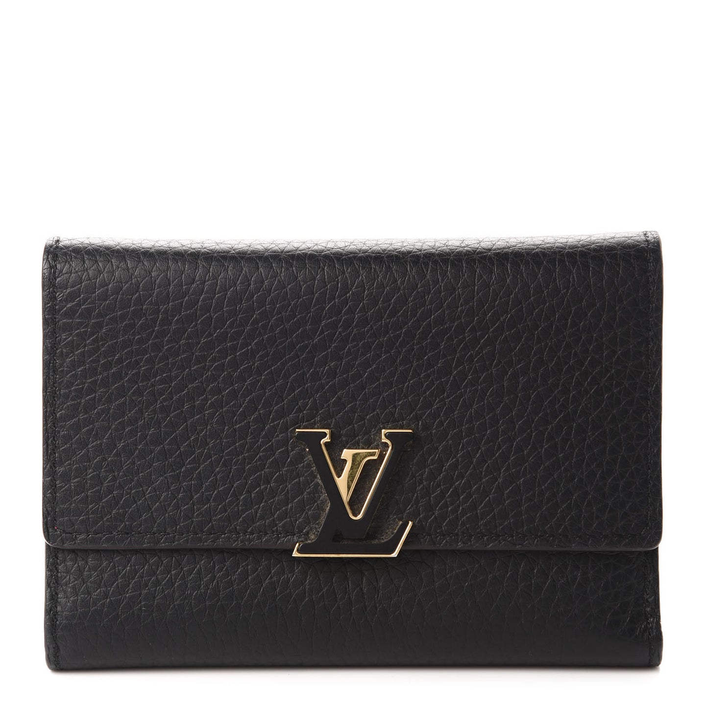Taurillon Capucines Compact Wallet Black