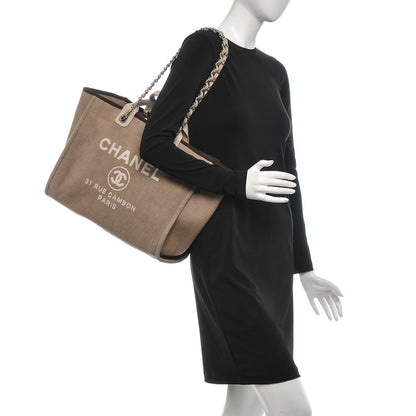 Chanel Canvas Large Deauville Tote Brown 2 of 7