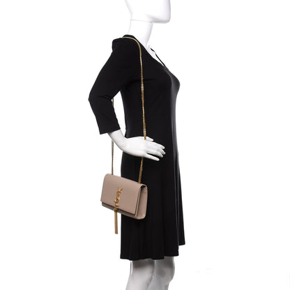Saint Laurent Calfskin Small Classic Monogram Kate Tassel Satchel Dark Beige 2 of 11