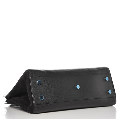 Saint Laurent Grained Calfskin Suede Medium Cabas Rive Gauche Black 5 of 8
