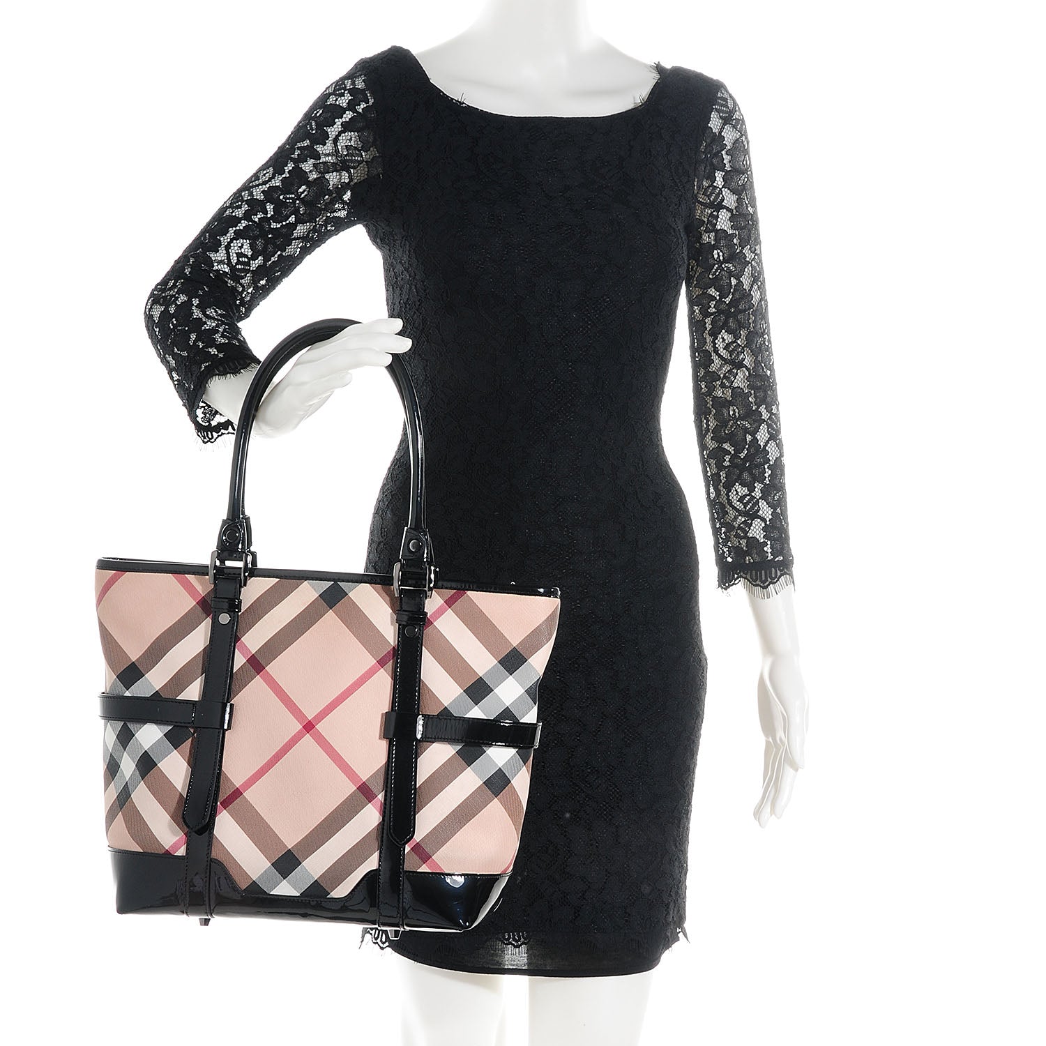 Burberry Supernova Check Medium Tote Black 2 of 8