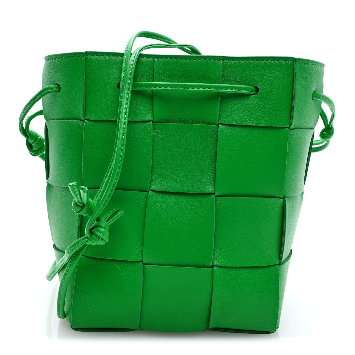 Nappa Maxi Intrecciato Small Cassette Bucket Bag Parakeet